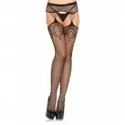 Ажурный пояс с чулками сетка LEG1063B photo 1