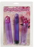 Секс набор CRYSTAL SLEEVZ THREE PIECE VIBRATOR KIT photo 2