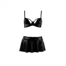 Комплект белья под латекс DEBY SET black S/M - Passion: лиф, мини-юбочка, стринги photo 3