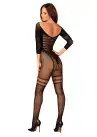 Сетчатый бодистокинг с имитацией подвязок Obsessive Bodystocking G329 XL/XXL, black, с доступом photo 2